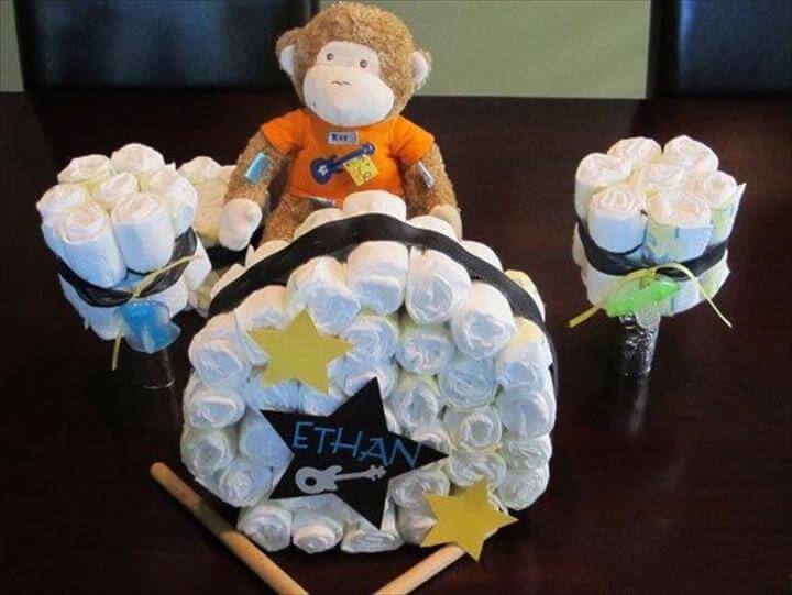 How To Make A Drum Diaper Cake How To Make A Drum Diaper Cake
