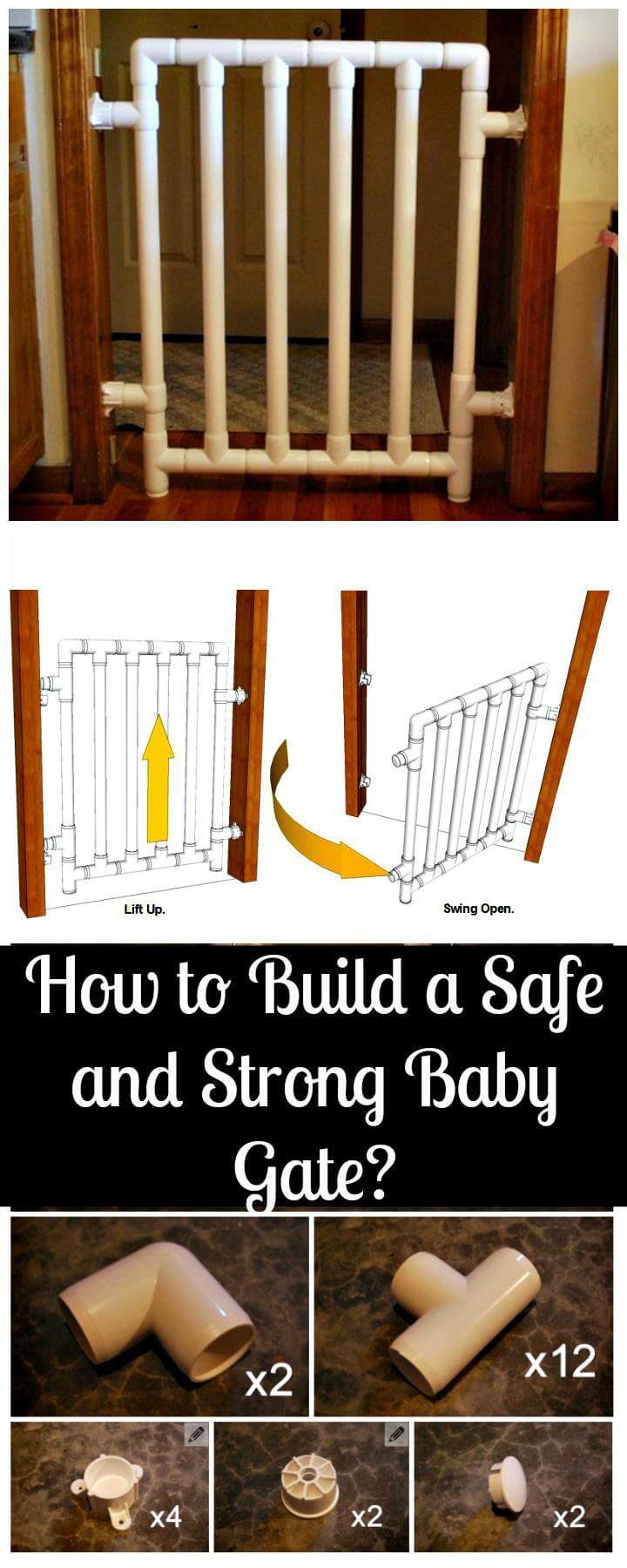 30 Best DIY Baby Gate Tutorials on Cheap Budget DIY & Crafts