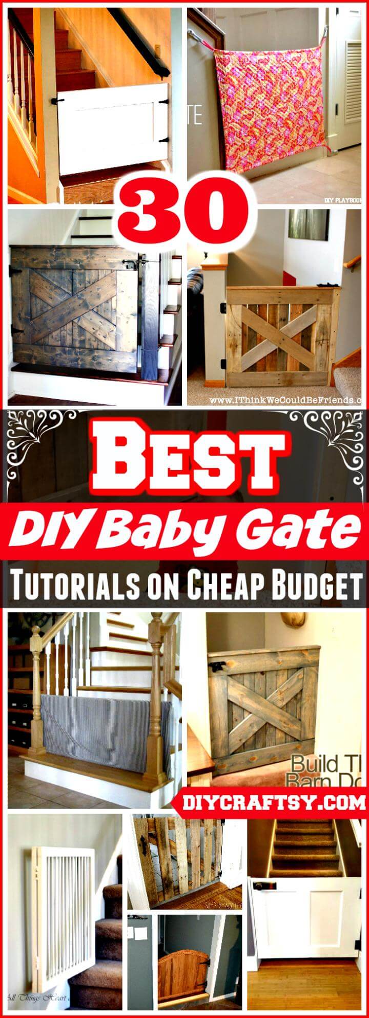 30 Best DIY Baby Gate Tutorials on Cheap Budget DIY & Crafts