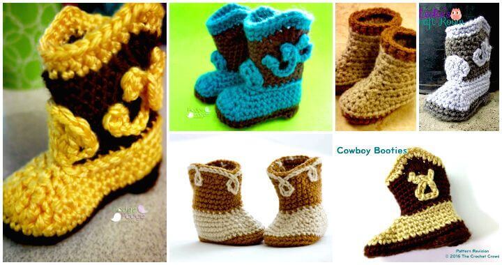 Custom Handmade Crochet Baby Pink & White Cowboy Cowgirl Boots Baby Booties 