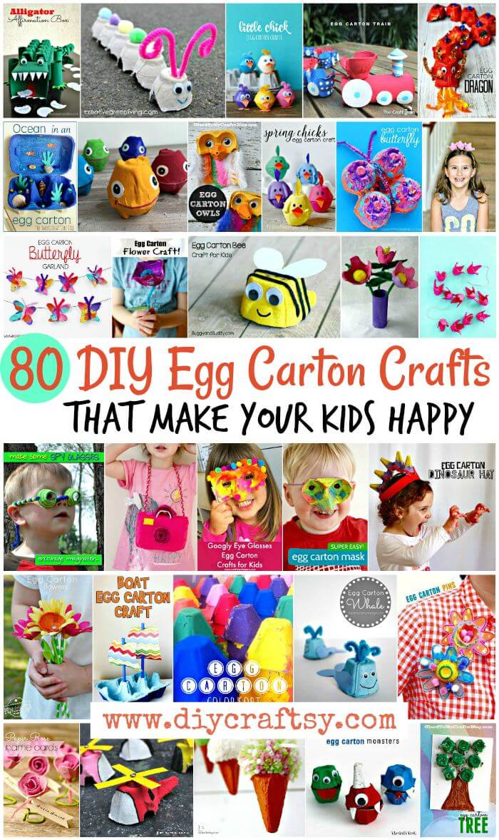 80 Diy Egg Carton Crafts That Make Your Kids Happy Diy Art And Craft Ideas For Kids Kids Craft Ideas Craft Ideas Egg Carton Crafts Diy Art Projects Diy Crafts