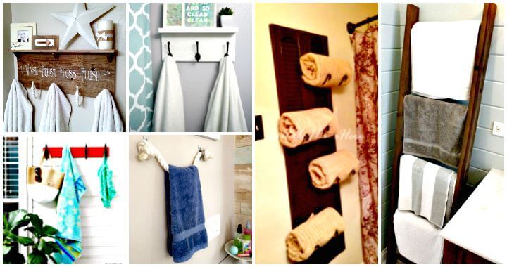 50 Diy Towel Rack Ideas To Save Money, Towel Rack Ideas For Bathroom
