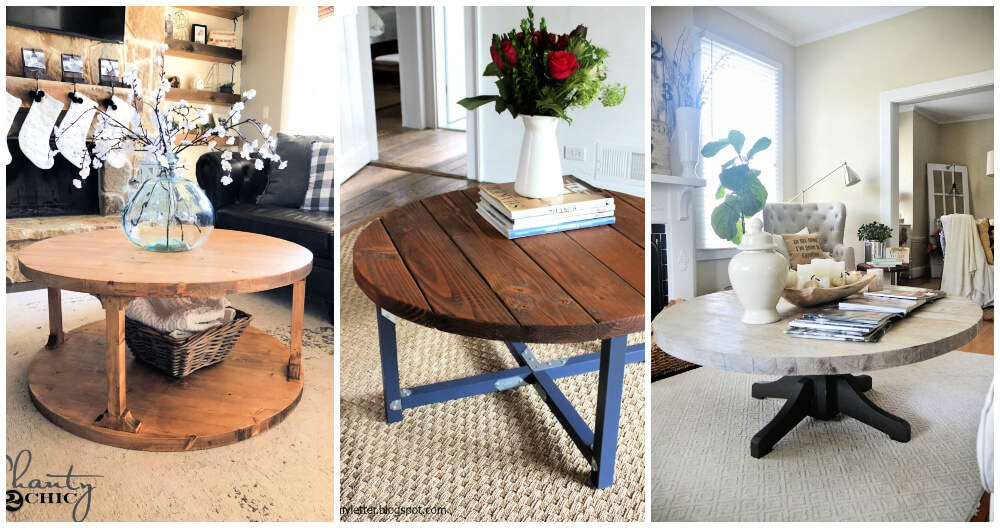 15 Diy Round Coffee Table Ideas Free, Round Coffee Table Building Plans