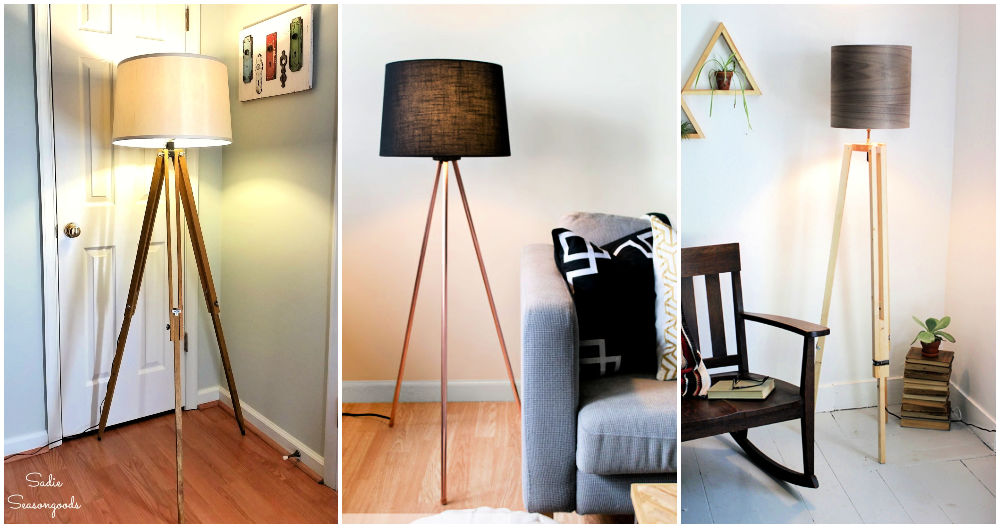 10 Easy To Make Diy Tripod Floor Lamps, Wooden Floor Lamp Ideas