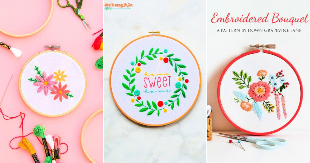 15 simple free floral embroidery patterns designs