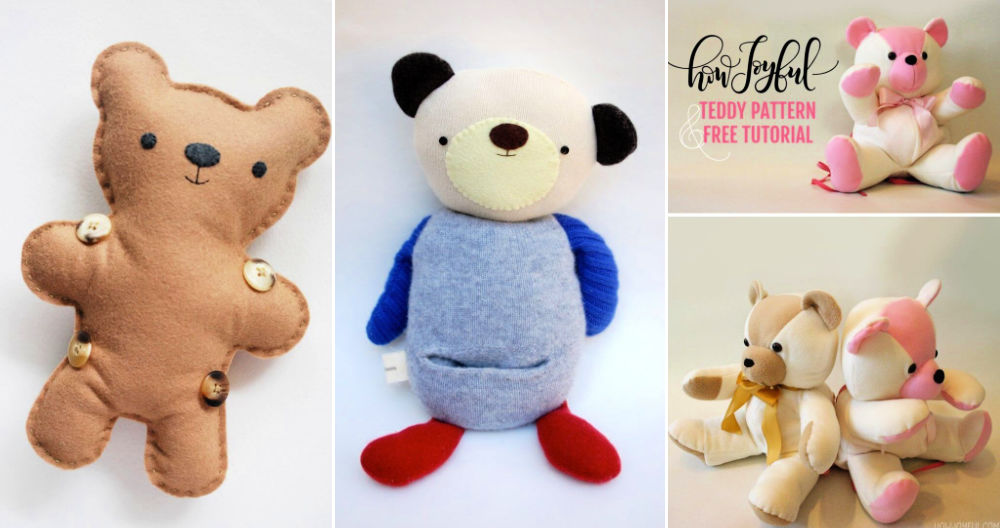 Teddy Bear Cushion Sewing Kits (Pack of 2) Sewing & Weaving Kits