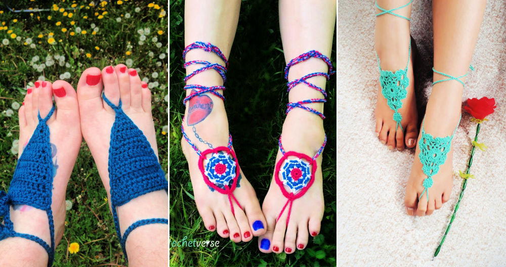 Crochet Barefoot Sandals Pattern (20 Free Patterns)