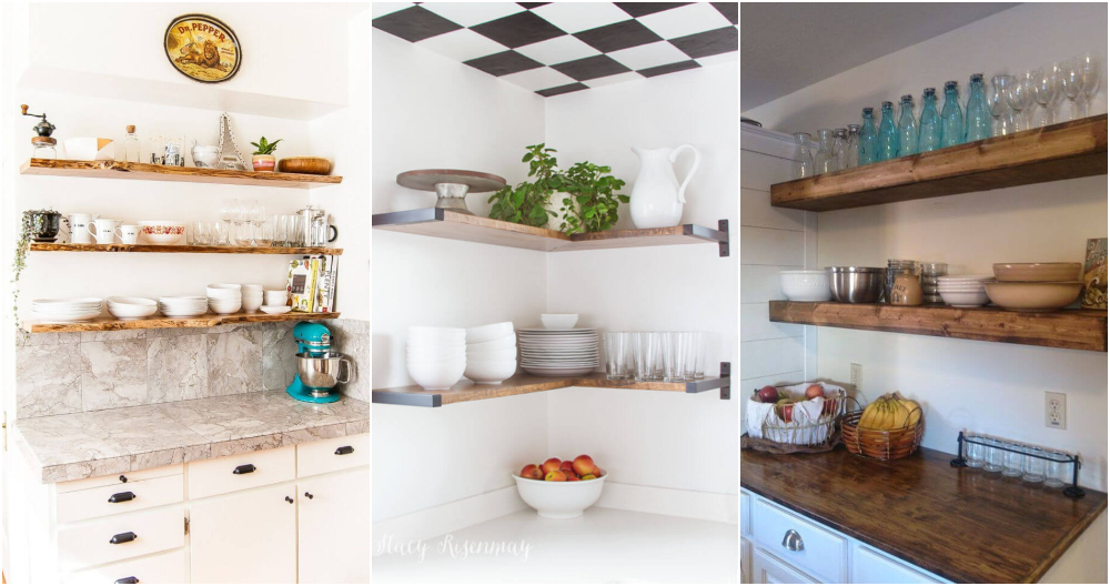 How to Make DIY Floating Kitchen Shelves - Grace In My Space