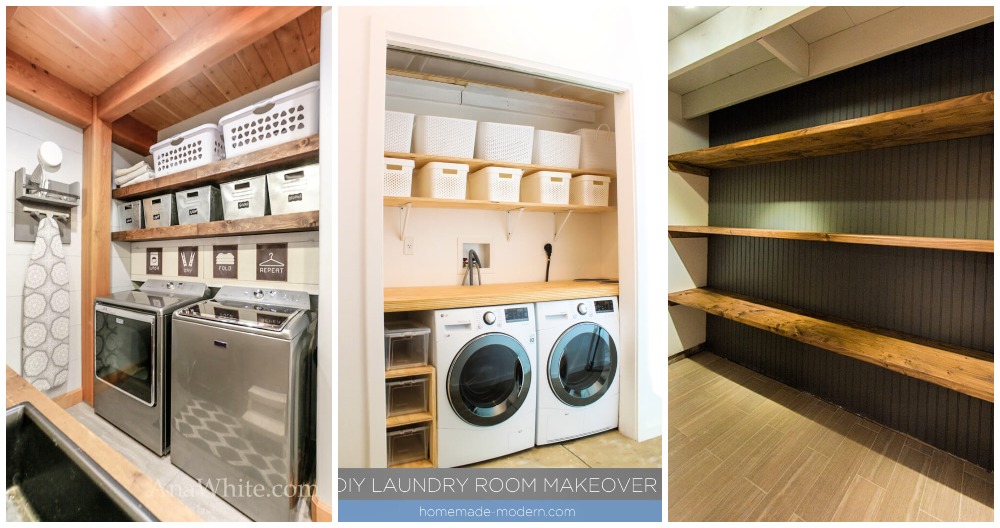 12 Functional Diy Laundry Room Shelves, How To Make Floating Shelves For Laundry Room