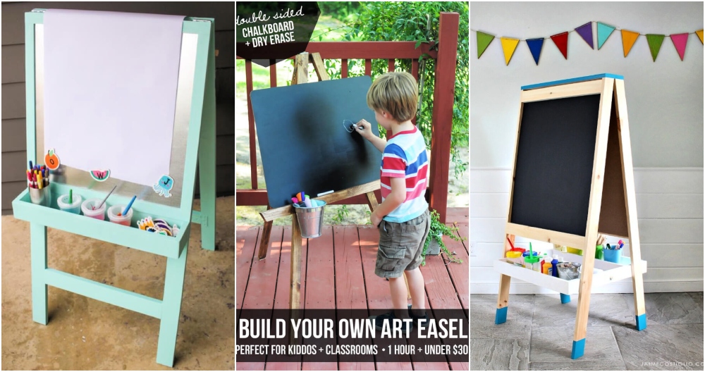 DIY Kids' Cardboard Art Easel