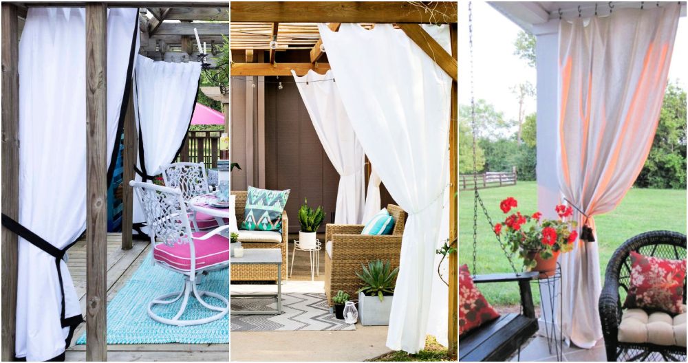 20 Cheap DIY Outdoor Curtains Pergola Curtain Ideas