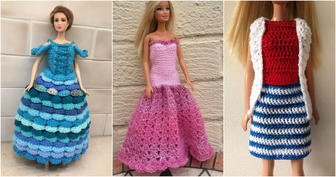 Barbie Off-Shoulder Mermaid Gown (Free Crochet Pattern) - FeltMagnet
