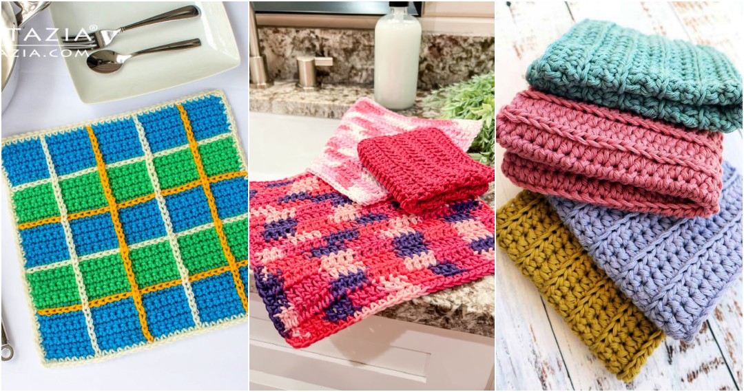 Half Moon Washcloth, a free crochet dishcloth pattern - TL Yarn Crafts