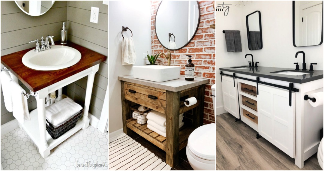 25 DIY Bathroom Vanity Ideas (Build with Free Plans)