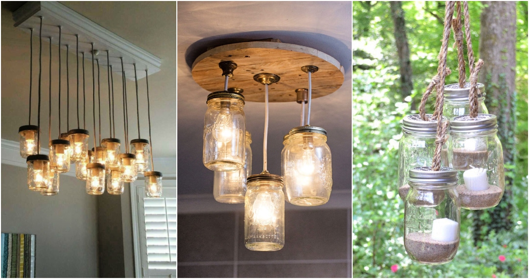 15 Easy DIY Mason Jar Chandelier Ideas