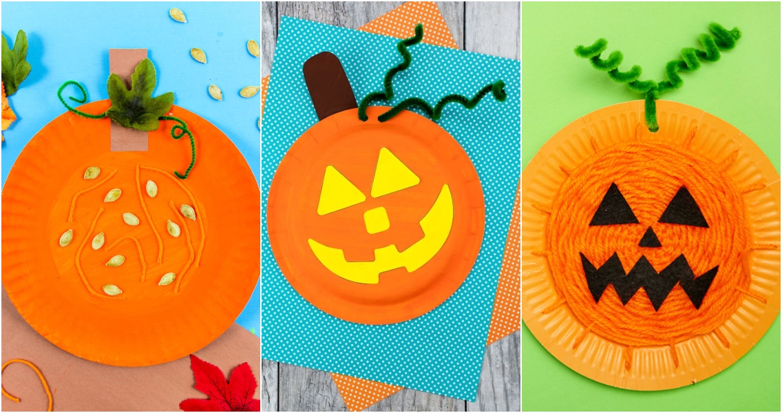 15 Simple Paper Plate Pumpkins (Pumpkin Crafts for Kids)