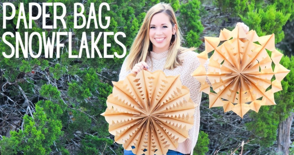 Paper Bag Snowflakes for a Festive Touch